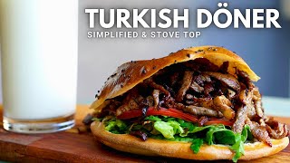 Turkish Doner Kebab You Can Actually Make at Home even on Stovetop [upl. by Htrahddis254]