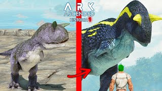 CARNOTAURUS SUPERMUTANTE DE DINO REY mi primer dinosaurio mejorado ARK Ascended Historia [upl. by Sliwa]