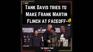 Tank Davis try to make Frank Martin flinch at Face off Frank look ready though lol [upl. by Ahsayn]