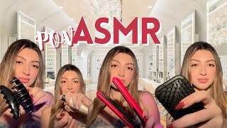 POV ASMR PARRUCCHIERA PETTEGOLA TI FA I CAPELLI  hairbrushing  phon sounds  water sounds [upl. by Nylarahs491]