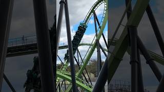 Green Lantern  STAND UP Rollercoaster rollercoaster amusementpark sixflagsgreatadventure [upl. by Syst]