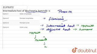 Intermediate host of Wuchereria bancrofti is [upl. by Jacinda]