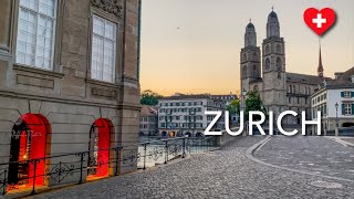 Zurich Switzerland 4K 🇨🇭 6am EARLY Morning Walking Tour [upl. by Kimbell]