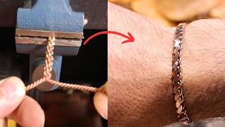 How to make a bracelet from copper wire using the technique used by jewelers [upl. by Ainotahs]