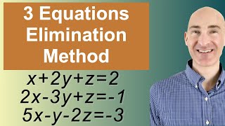 Solving Systems of 3 Equations Elimination [upl. by Ahsemac]