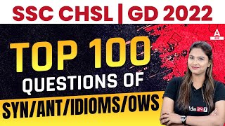 SSC CHSL 2022  SSC GD  TOP 100 QUESTIONS  English Classes by Pratibha Singh [upl. by Ynnoj783]