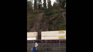 Landslide Derails Train This is the ORIGINAL video [upl. by Dnalyr]