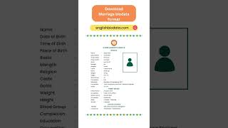 Marriage Biodata Format in English  English Biodata marriagebiodata biodata shorts [upl. by Dru]