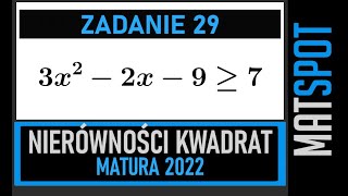 Nierówności kwadratowe  zadanie maturalne [upl. by Armitage693]