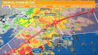 5AM Tropical Storm Milton Update storm strengthens in the gulf of Mexico [upl. by Ramor]