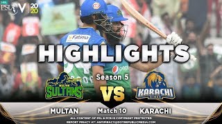 Multan Sultans vs Karachi Kings  Full Match Highlights  Match 10  28 Feb  HBL PSL 2020 [upl. by Atalee]