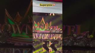 Superplex from Bronson Reed to sethrollins at wwecrownjewel wwe wwelive wwe2024 [upl. by Enar29]