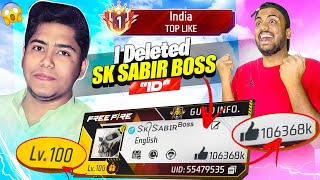 I Deleted Sk Sabir Boss Oldest Free Fire Id 😱 Prank Shooter In Live Stream  Garena Free Fire Max [upl. by Akinad986]