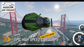 Epic High Speed Car Jumps 1 – BeamNG Drive  NGbeam ND Crash [upl. by Spanos]