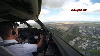 Cockpit View Extreme Crosswind Landing in Paris [upl. by Iru48]