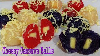 How To Make Cheesy Cassava Balls  Filipino cassava recipe  Adilles Kitchen [upl. by Drofyar]