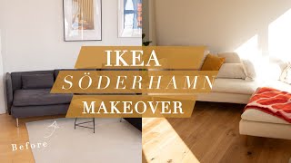 IKEA Söderhamn Sofa Makeover amp Review  Bemz Bezug amp Pretty Pegs Beine [upl. by Anaeerb362]