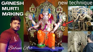 Ganpati Murti making full video  how to make beautiful Ganesh idol new design and new technique [upl. by Alludba311]