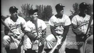 1954 Brooklyn Dodgers Spring Training Newsreel PublicDomainFootagecom [upl. by Llirret]