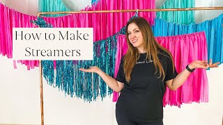 How to Make Ceiling Streamers  DIY Fringe Backdrop for Parties [upl. by Narrad83]