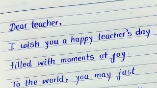 Happy teachers day card writing  Teachers day greeting card  Thankyou card for teacher [upl. by Colligan]