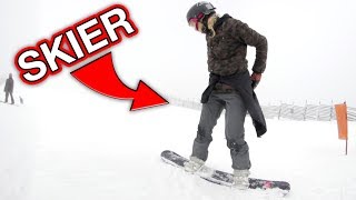 SKIER TRIES SNOWBOARDING [upl. by Janeen]