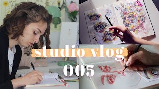 STUDIO VLOG 005  Mon sketchbook amp des illustrations de fleurs  ectomorphe [upl. by Trebled]