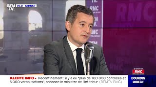 Gérald Darmanin ministre de lIntérieur face à JeanJacques Bourdin sur RMC et BFMTV [upl. by Severson928]