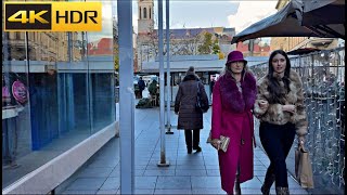 🍁 A Winter in Zagreb  Croatia  A Walking Tour 4K HDR [upl. by Yerrot403]