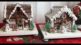 DIY Plain Wood House into Beautiful Christmas Gingerbread Houses Air Dry Clay Glitter Tutorial [upl. by Lynette]