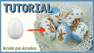 Pisanki decoupage z zajączkami  propozycja dla najmłodszych  DIY tutorial [upl. by Nylek690]