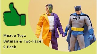 Mezco Toyz One 12 Golden Age Batman and TwoFace Two Pack Figures Review [upl. by Olsewski]