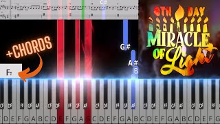 Miracle Of Light 8th Day Piano Tutorial with chords Hanukkah Song [upl. by Okimik692]