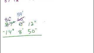 Subtract angles in degrees minutes seconds 2 [upl. by Land]