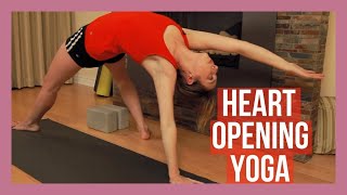 45 min Heart Opening Yoga  Yoga for Chest Shoulder amp Upper Back Flexibility [upl. by Rimidalg]