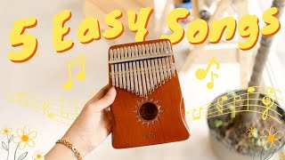 5 Easy Beginner Kalimba Songs Tutorial [upl. by Alano223]