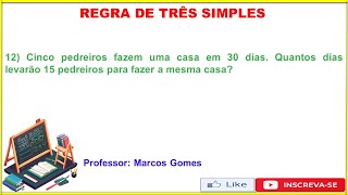 exercício 12 regra de três simples [upl. by Swirsky]