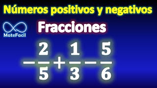 Suma y resta de Fracciones positivas y negativas Muy Fácil [upl. by Baxy]