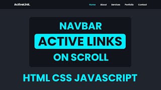 How to Create an Active Nav Link on Scroll using HTML CSS and Javascript  Active Menu Class [upl. by Novyart467]