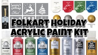 Folkart Holiday Kit Review  Painting 🎄 plaidcreator plaidcrafts satisfying [upl. by Nima]