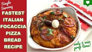 🍕5 Minute Prep Italian Focaccia Pizza Bread  SO Fast SO Easy [upl. by Sears]