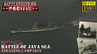 Battlestations Pacific Japanese campaign Mission 3 quotBattle of Java Seaquot HD 1080p 60fps [upl. by Bettzel]