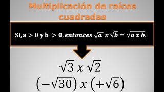 Multiplicación de Raíces Cuadradas [upl. by Onirotciv]