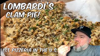 Pizza review LOMBARDIS CLAM PIE Americas 1st pizzeria [upl. by Yrrej]