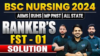 BSC NURSING ENTRANCE EXAM 2024  RANKERS FST  01 SOLUTION  RUHS BSC NURSING EXAM 2024 SOLUTION [upl. by Levin]