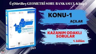 BÖLÜM 1  KAZANIM ODAKLI SORULAR  AÇILAR  ÜçDörtBeş GEOMETRİ SORU BANKASI [upl. by Nhepets]