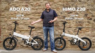 ADO A20 vs Himo Z20  Comparison Review of the 20quot folding electric bikes [upl. by Chimene]