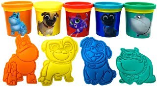 Puppy Dog Pals PlayDoh Can Heads and Surprise Toys for Rolly Bingo Hissy ARF Rufus with Cupcake [upl. by Gairc]