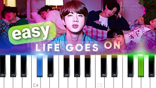 BTS  Life Goes On  EASY PIANO TUTORIAL [upl. by Drawde]