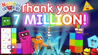 Thank You for 7 Million Subscribers 🥳🎉  Learn to Count  7 million compilation  Numberblocks [upl. by Gerhard]